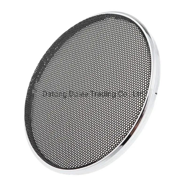 Doiee Chrome Round Waffle Speaker Grill Mesh Cloth Car Motor Audio Stereo Parts