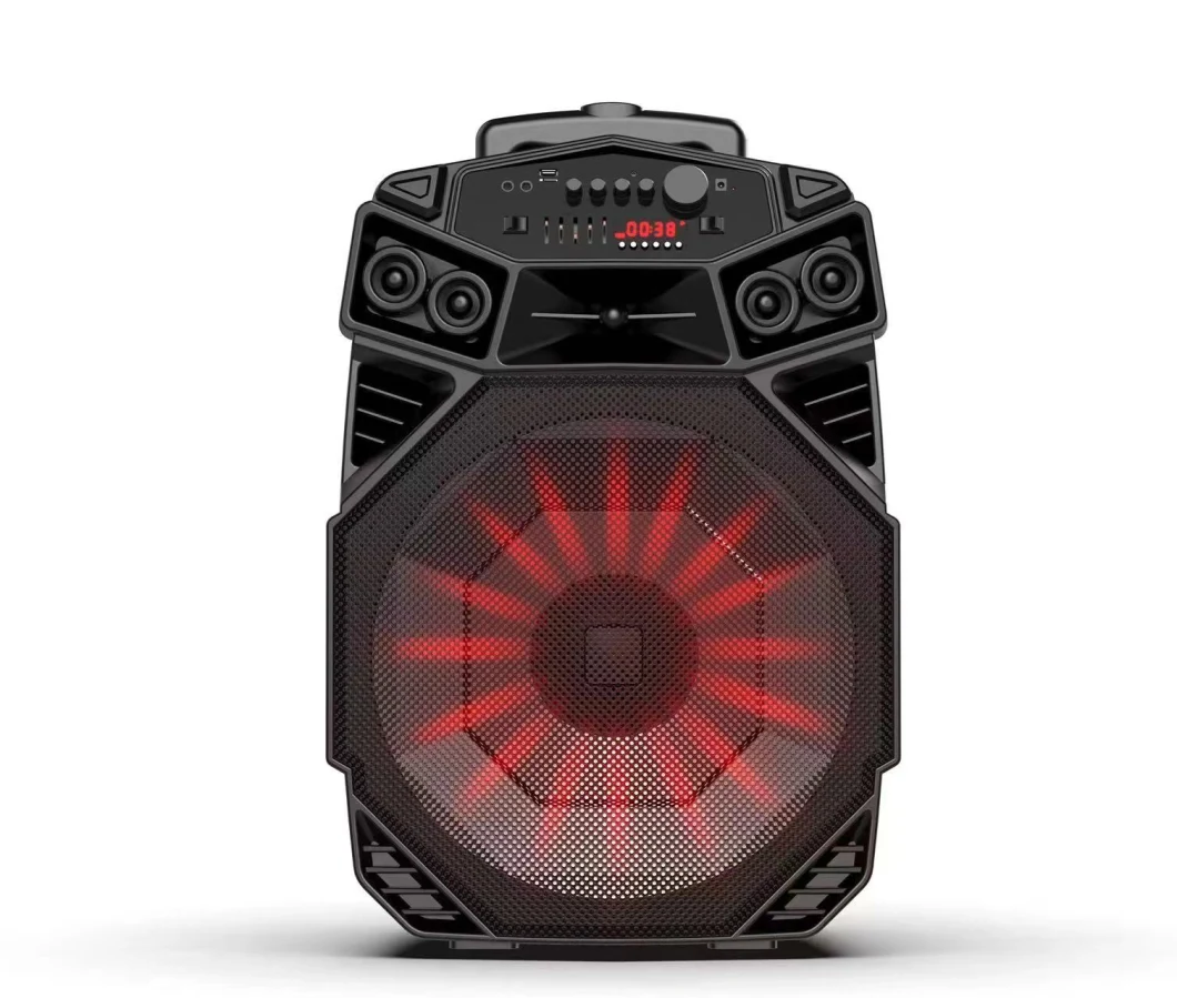 Super Large 18 Inch Two Way Woofer Karaoke Speakers with Attractive Light Bluetooth Wireless Trolley Speaker