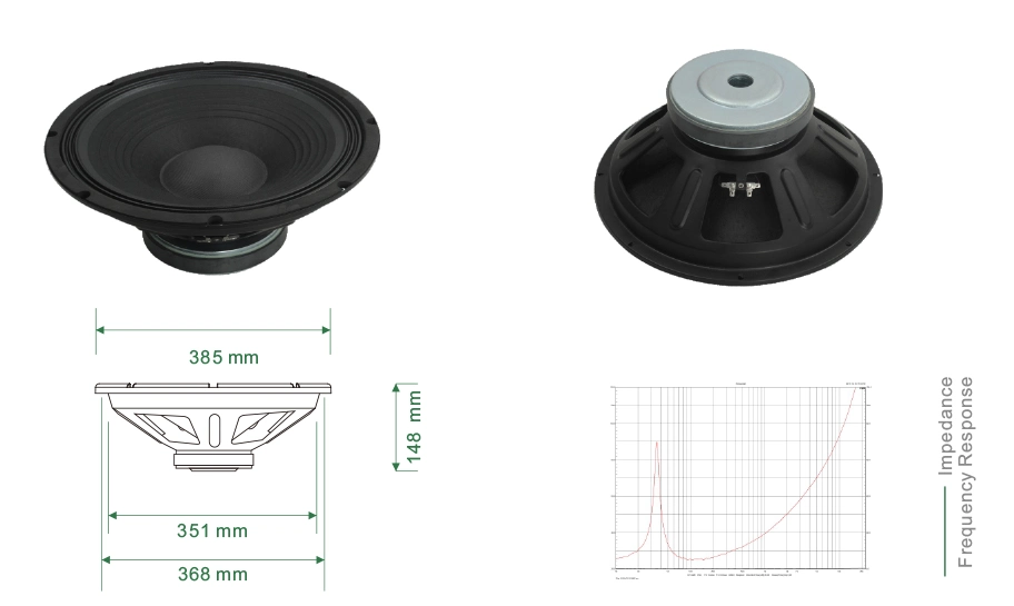 15SA75-2s RMS 400 Watts 15 Inch Sub Bass Range Woofer