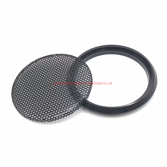 Cobertura de grade de alto-falante de aço inoxidável com revestimento preto personalizado para peças de áudio de carro